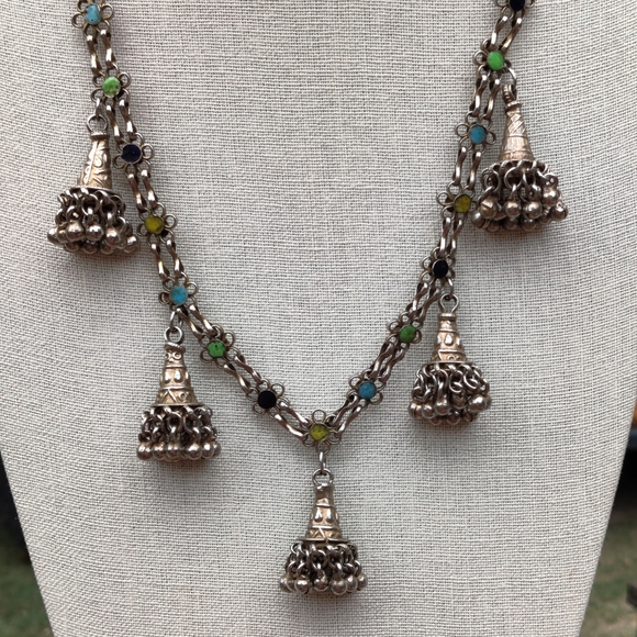 Antique boho tribal Tibetan gypsy necklace - Picture 3 of 14